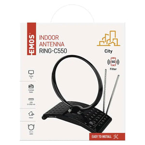 TV anténa Emos CITY RING-C550, aktívna, izbová