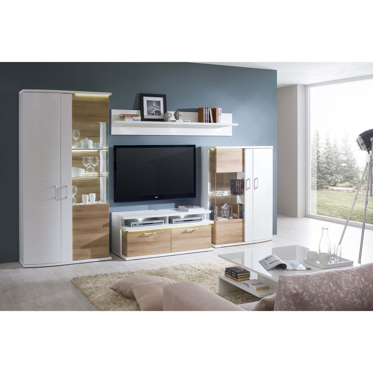 TV stolík Cino-Typ 31 (biela arctic/dub riviera)