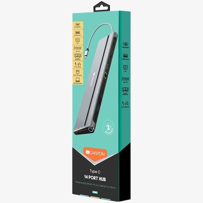 USB-C dokovacia stanica 14v1 Canyon DS-9 (CNS-HDS09B) POUŽITÉ, NE