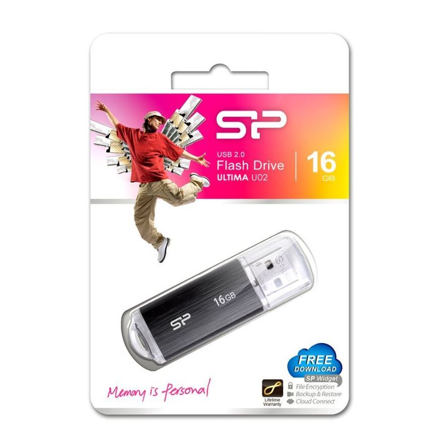 USB flash disk Silicon Power Ultima U02 16GB USB 2.0, čierna