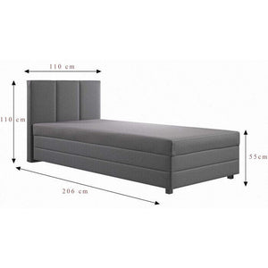 Váľanda Alexa Petite 110x200, sivá, bez čela