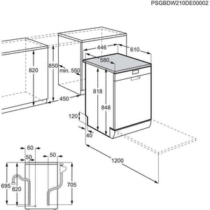 Volne stojaca umýčka riadu Electrolux ESA22100SW,45cm,9sad