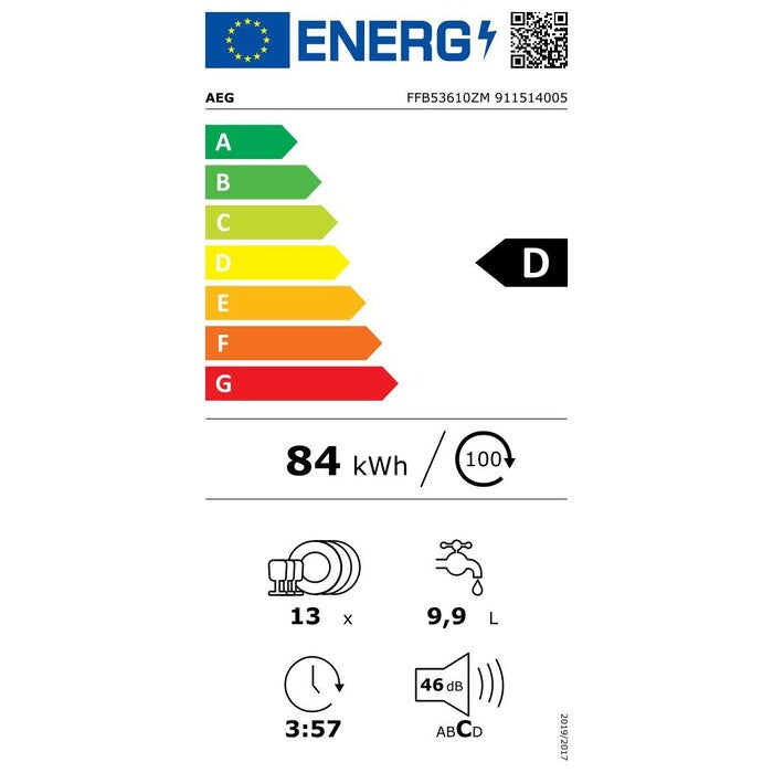 Voľne stojaca umývačka riadu AEG Mastery FFB53610ZM, 60cm POUŽITÉ