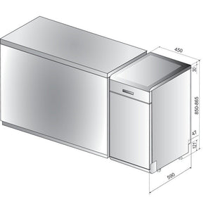 Voľne stojaca umývačka riadu WHIRLPOOL WSFO 3O23 PF X, 45 cm