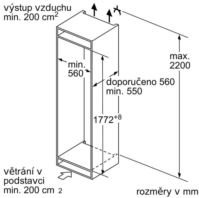 Vstavaná kombinovaná chladnička Bosch KIS86AFE0 POŠKODENÝ OBAL