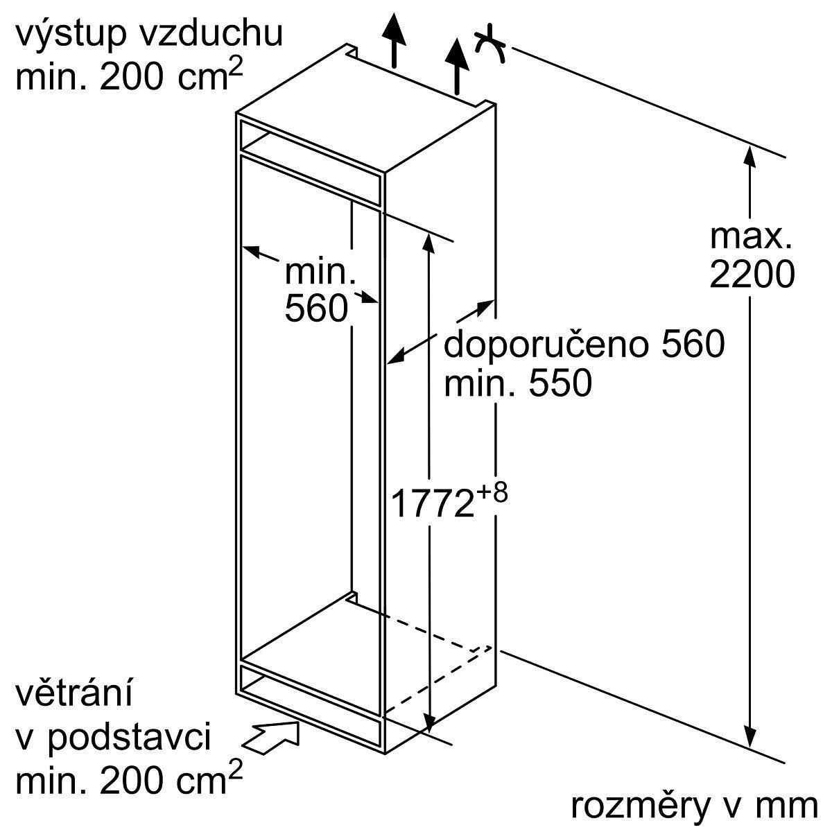 Vstavaná kombinovaná chladnička Bosch KIV87VFE0