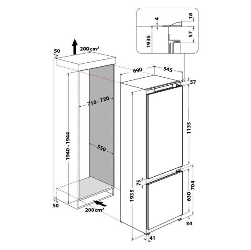 Vstavaná kombinovaná Whirlpool SP40 800 EU 1
