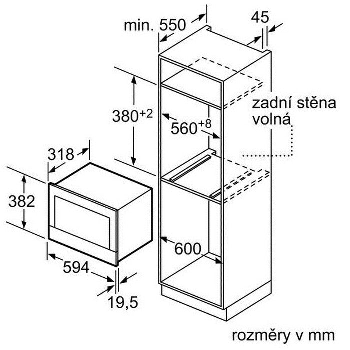 Vstavaná mikrovlnná rúra Bosch BFL634GS1