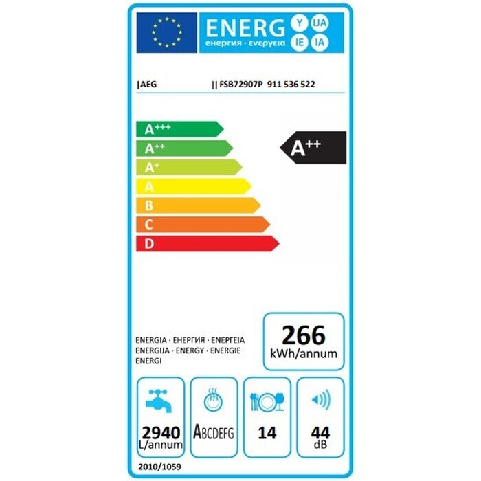 Vstavaná umývačka riadu AEG FSB72907P, 60 cm, 14sád