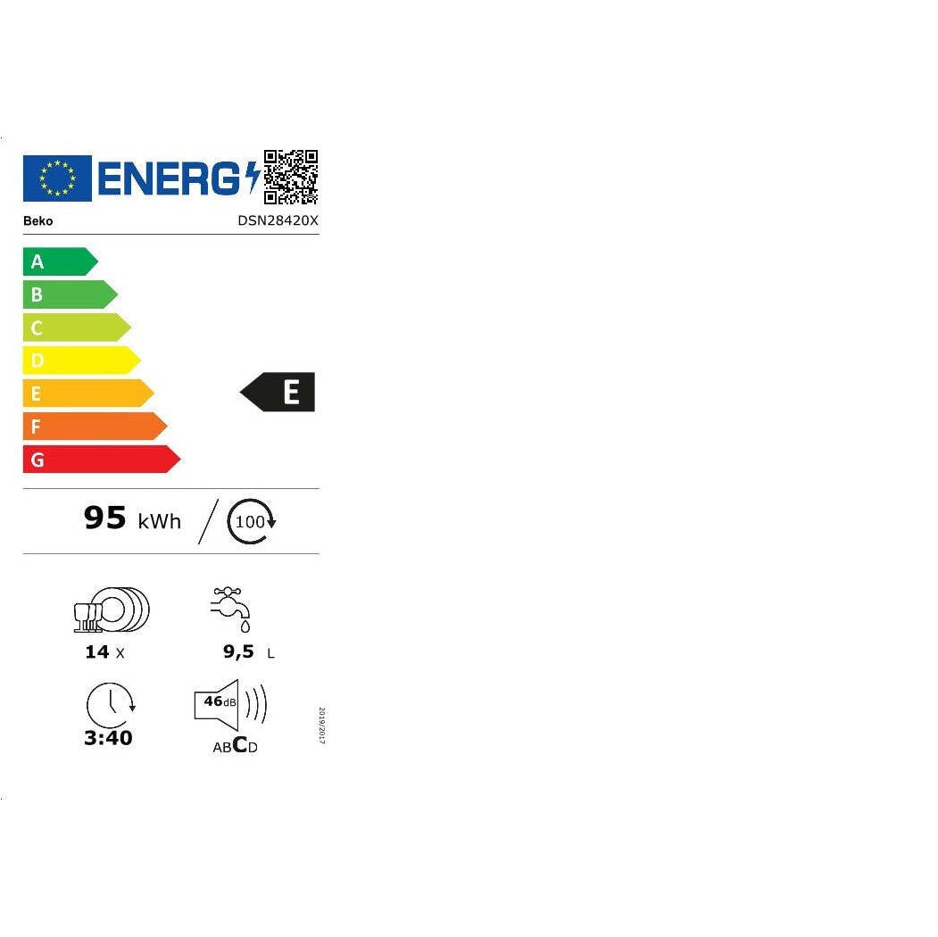 Vstavaná umývačka riadu Beko DSN28420X VADA VZHĽADU, ODRENINY