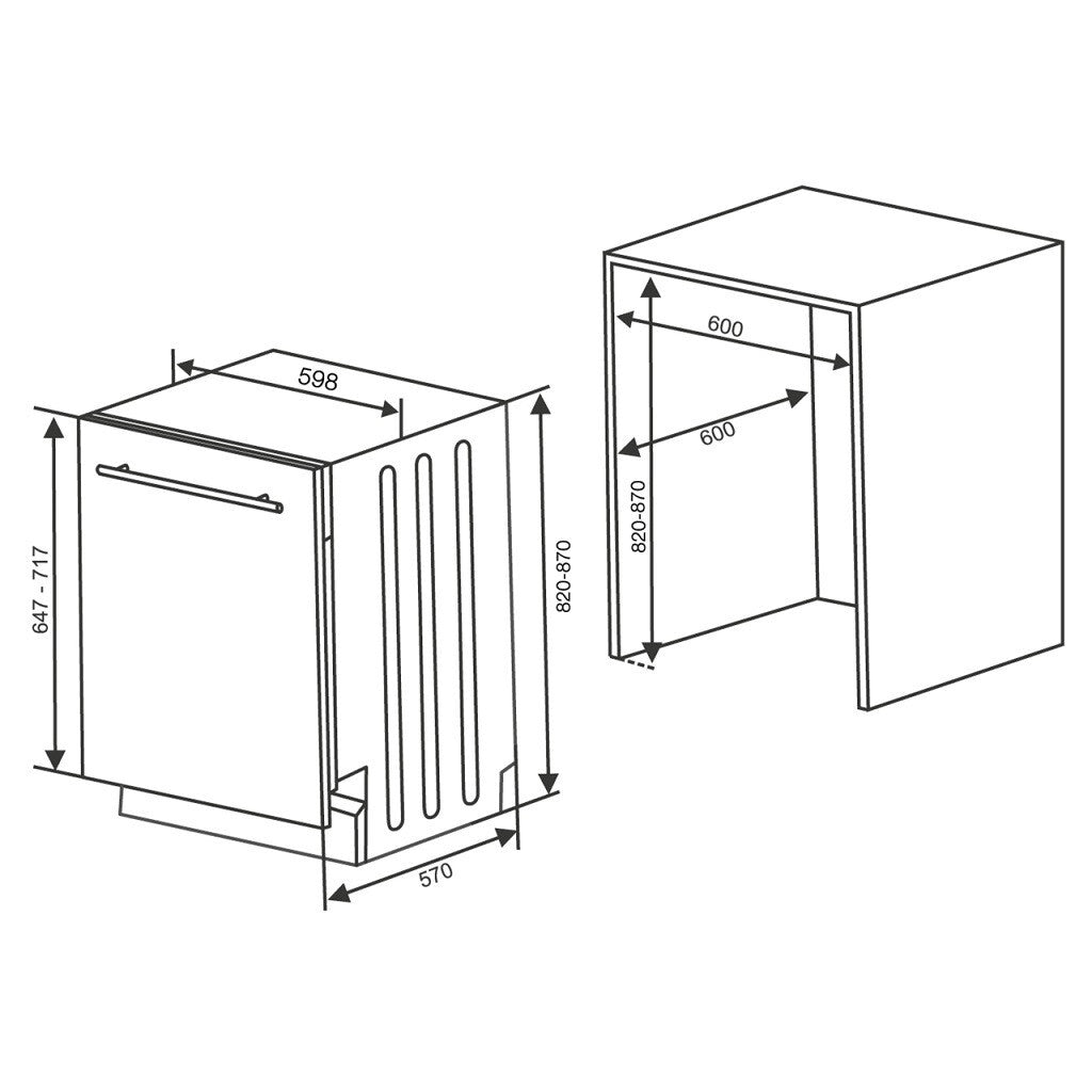 Vstavaná umývačka riadu Kluge KVD6011P, 60cm, 13sád