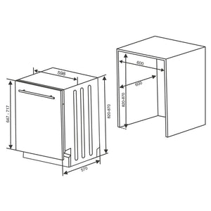 Vstavaná umývačka riadu Kluge KVD6011P, 60cm, 13sád
