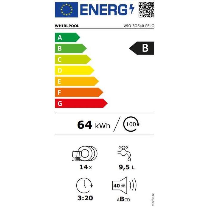 Vstavaná umývačka riadu Whirlpool WIO 3O540 PELG
