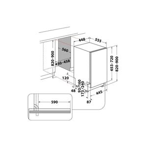 Vstavaná umývačka riadu Whirlpool WSIO 3T125 6PE X