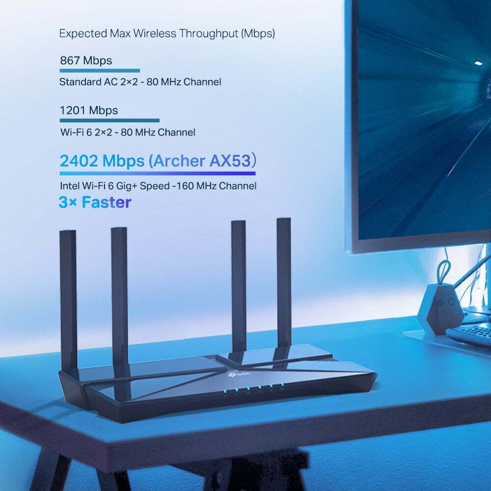 WiFi router TP-Link Archer AX53, AX3000 POUŽITÉ, NEOPOTREBOVANÝ TOVAR